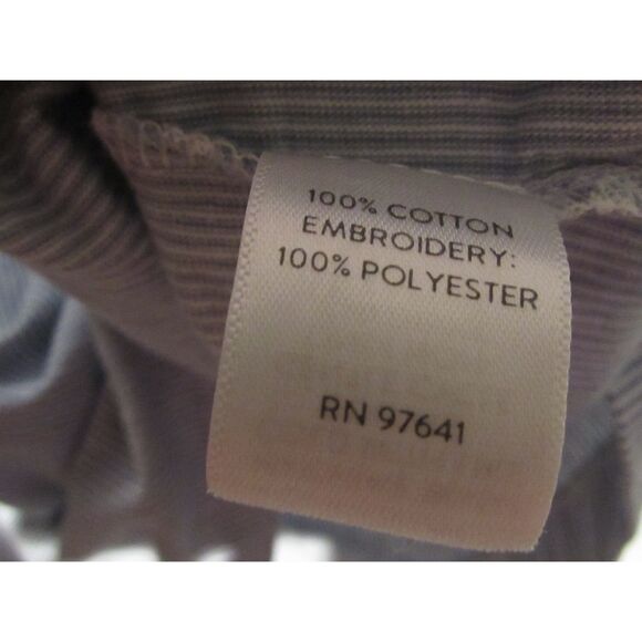 J.JILL BLOUSE TOP COTTON EMBROIDED FLOWERS SIZE M BLUE PIN STRIPS LONG SLEEVES - Picture 5 of 9